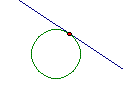 Circle with a tangent line.