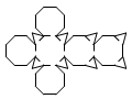 Example of a geometric net for a truncated cube.