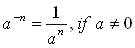 a^(-n) = 1/(a^n) if a<>0