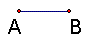 Line segment with end points labeled 'A' and 'B'.