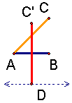 Add a line parallel to AC through point D.